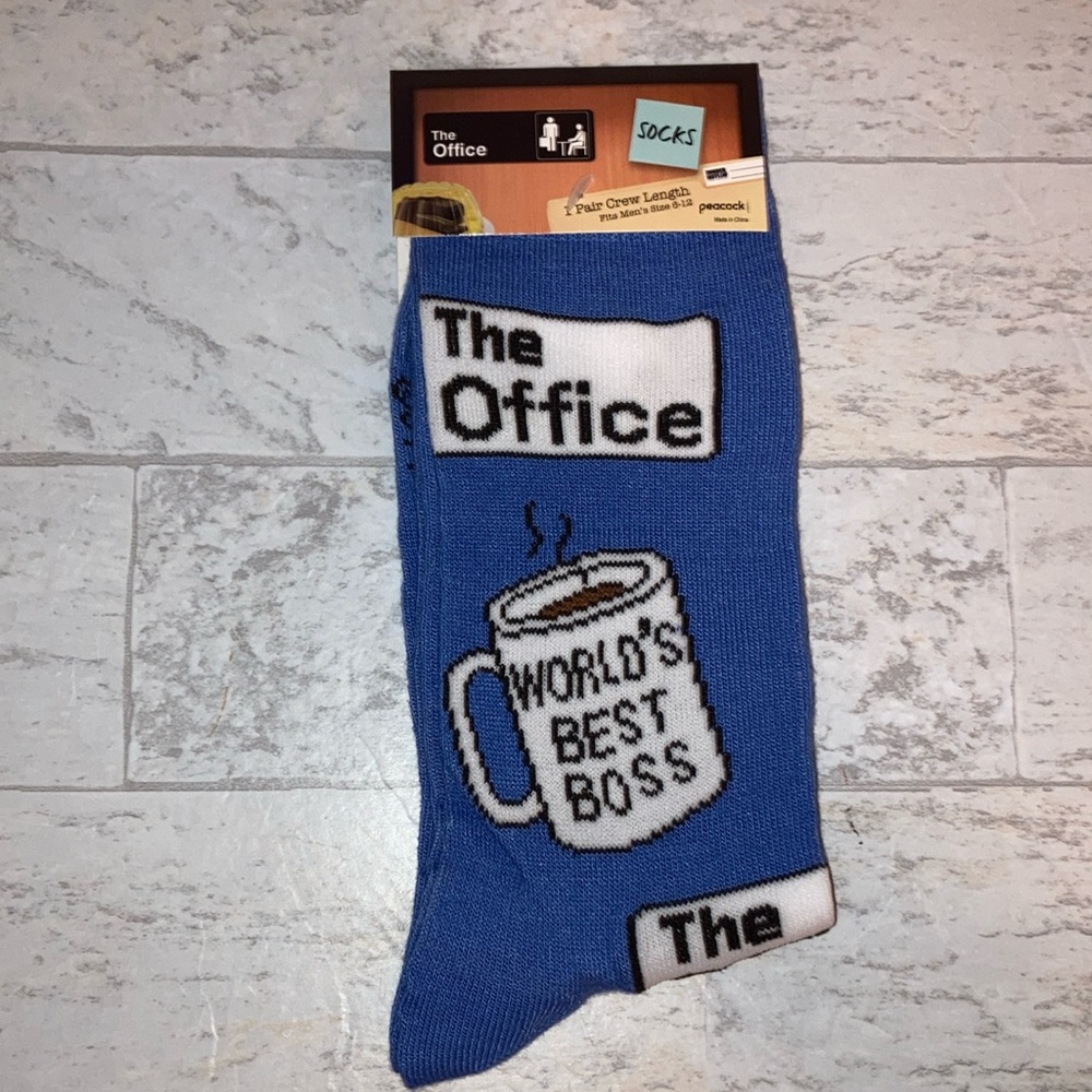 Men’s The Office Crew Length World’s Best Boss Coffee Mug Socks